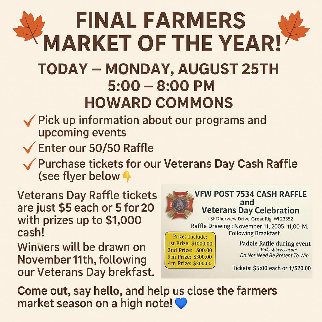 VFW - 🍂 Final Farmers Market of the Year! 🍂 📅 Today – Monday, August ...