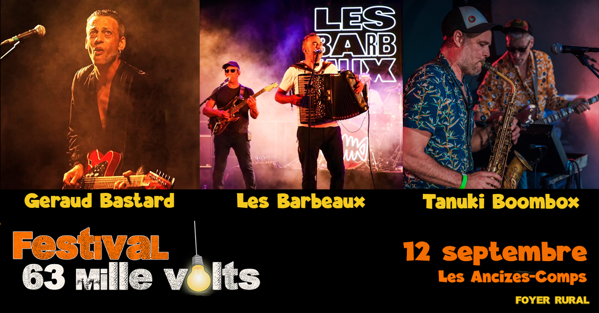 Affiche Festival 63 Mille Volts avec Géraud Bastar