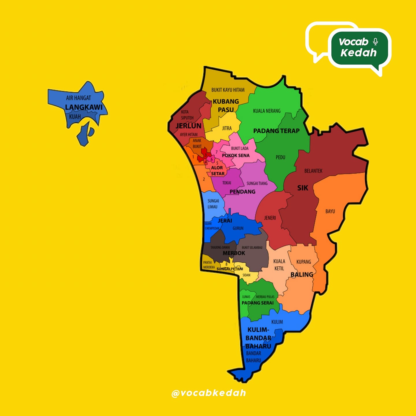 Vocab Kedah Tahu Dak Negeri Kedah Terbahagi Kepada 12 Facebook