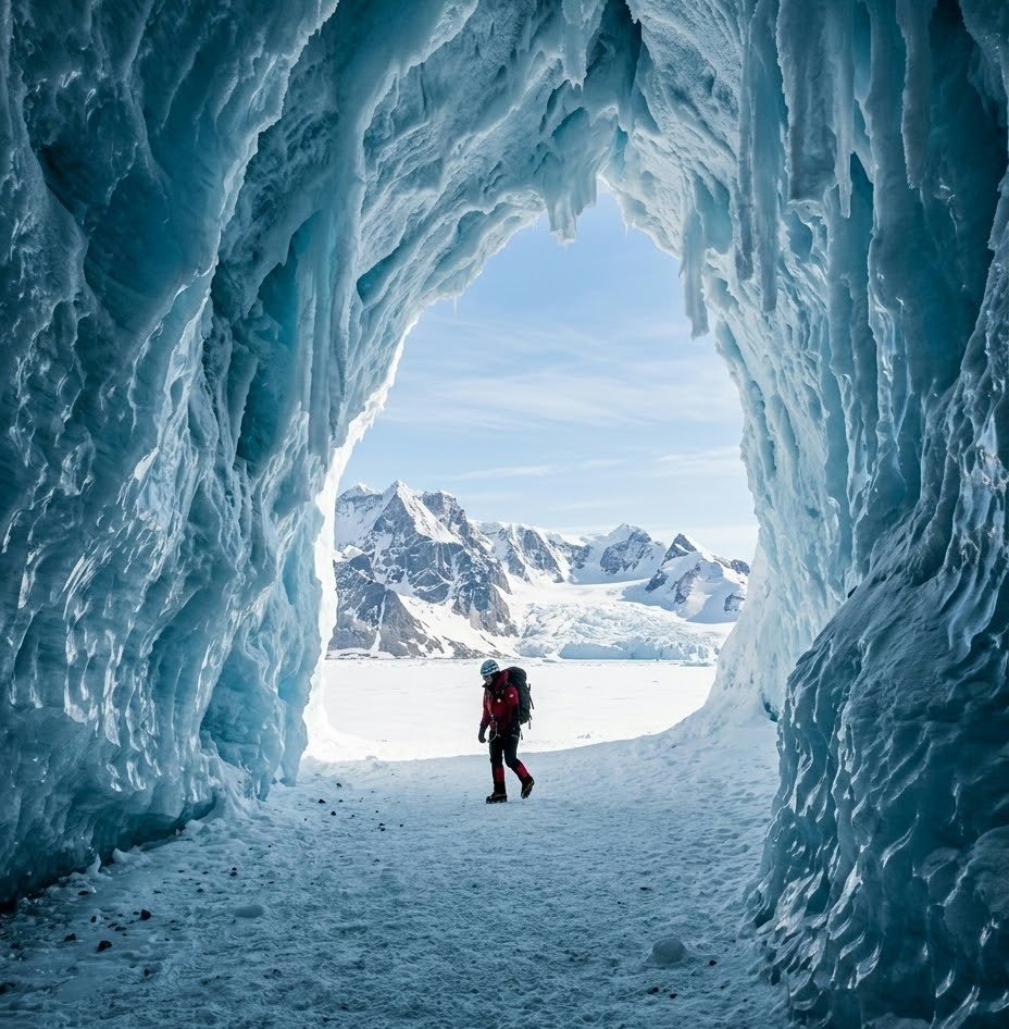 The Giant Blue Glacier Tower Broke Away Without Warning Without a ...