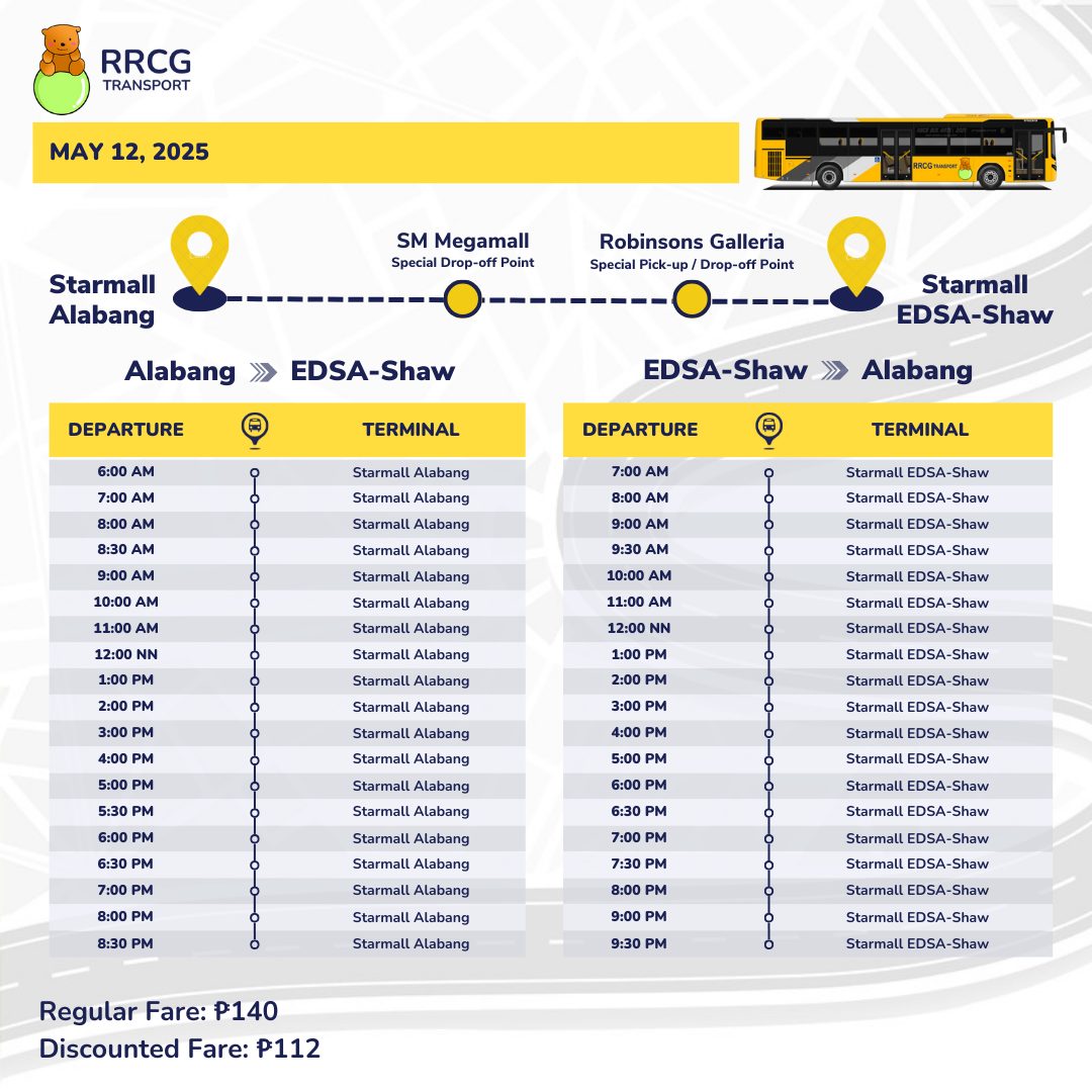 RRCG Transport - Good News: RRCG P2P Newest Route: Starmall Alabang to ...