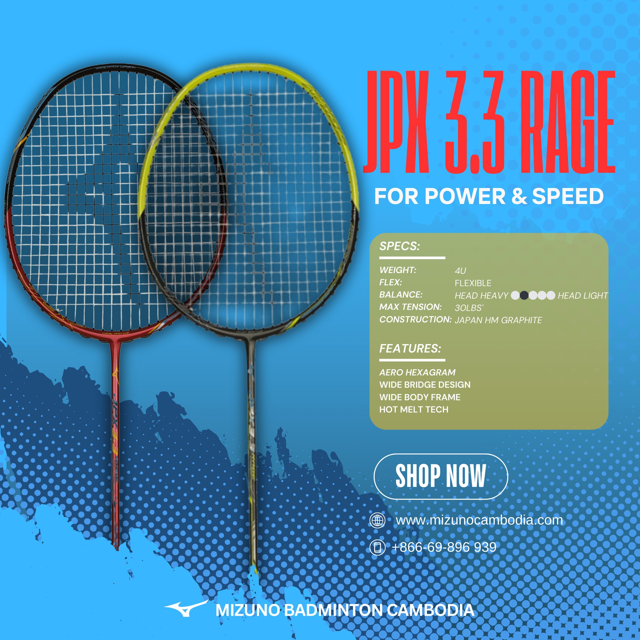 Mizuno - 🔥 JPX 3.3 RAGE – Power, Speed & Control in One Racket! ⚡ ...