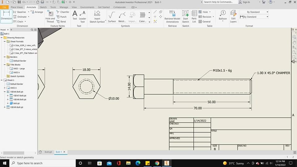 Bolt drawing and annotation...... - NF Design & Engineering | Facebook