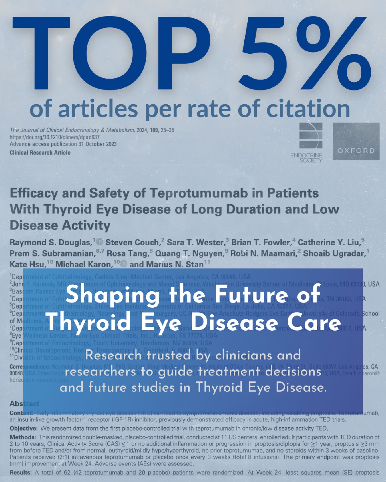 Our study on Teprotumumab in Thyroid Eye Disease was just recognized as ...