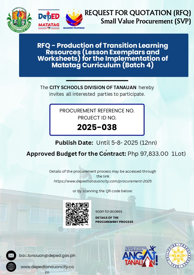 DepEd - RFQ - Production of Transition Learning Resources (Lesson ...
