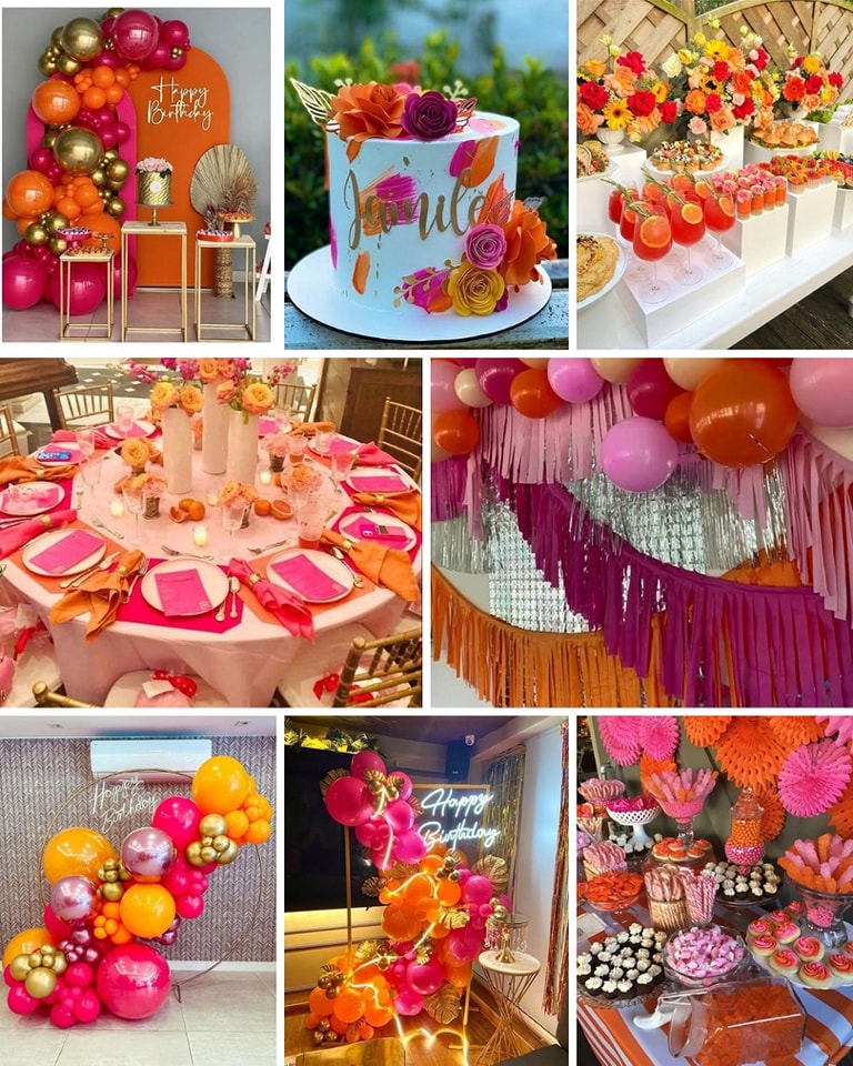 Manualidades y Creatividad - Ideas para una fiesta Rosa y Naranja 💗🧡 ...