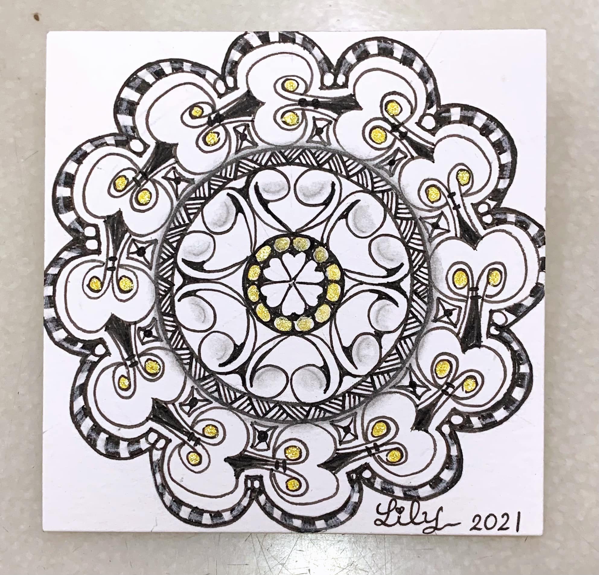 💕禪繞新視界💕2021.09.23 #zentangleart... - 莉利禪繞新視界/莉利舒心和諧粉彩