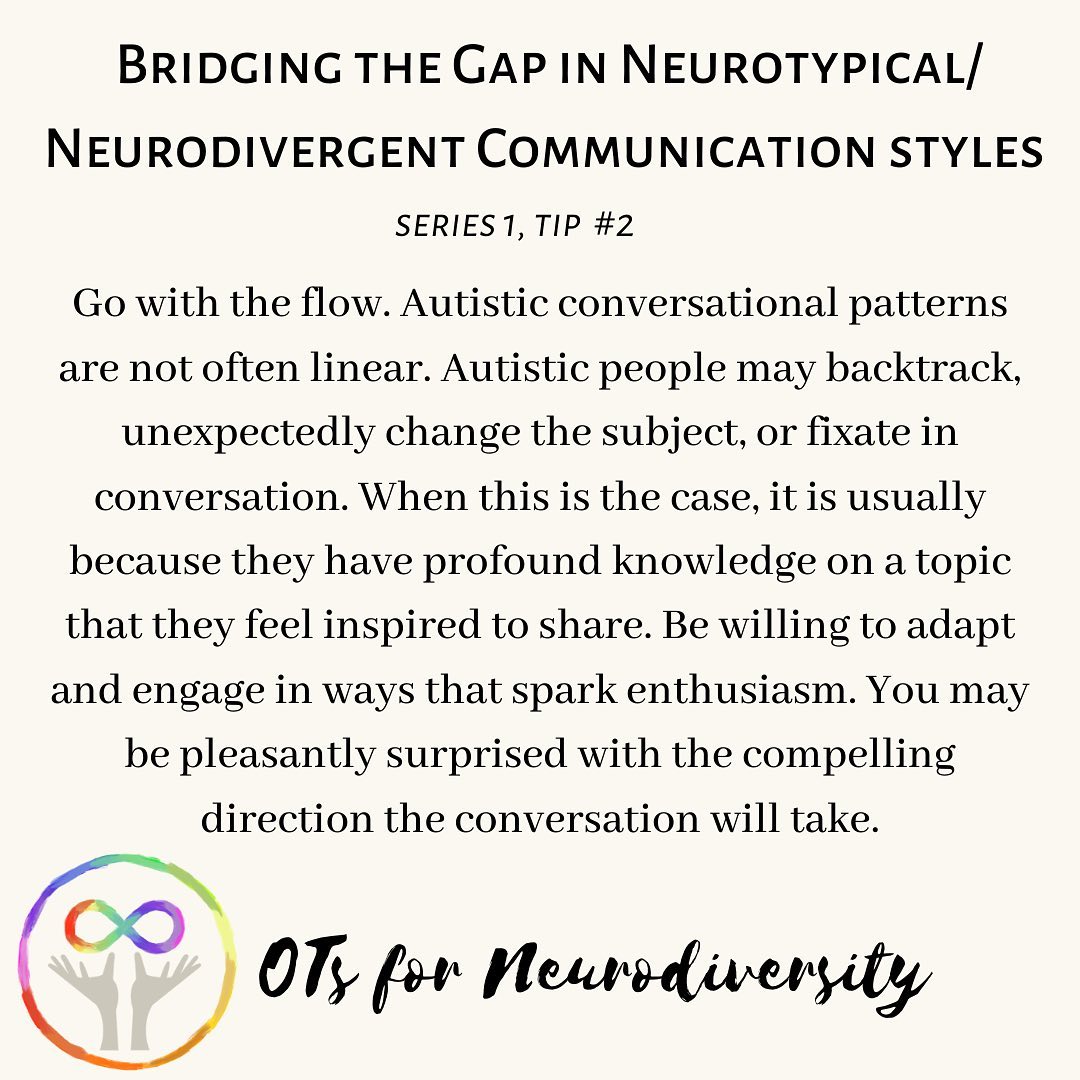 OTs for Neurodiversity - Tip #2 in our series “Bridging the Gap in ...