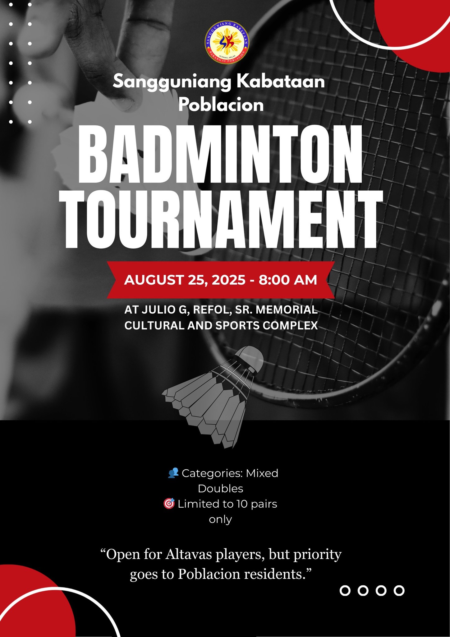 Sangguniang - 🏸 SMASH INTO ACTION! 🏸 The Sangguniang Kabataan of ...