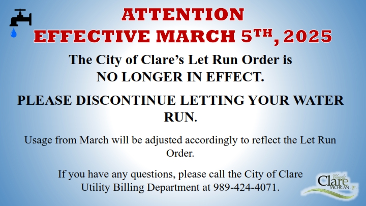 City of Clare - ATTENTION: EFFECTIVE MARCH 5TH, 2025 the City of Clare ...