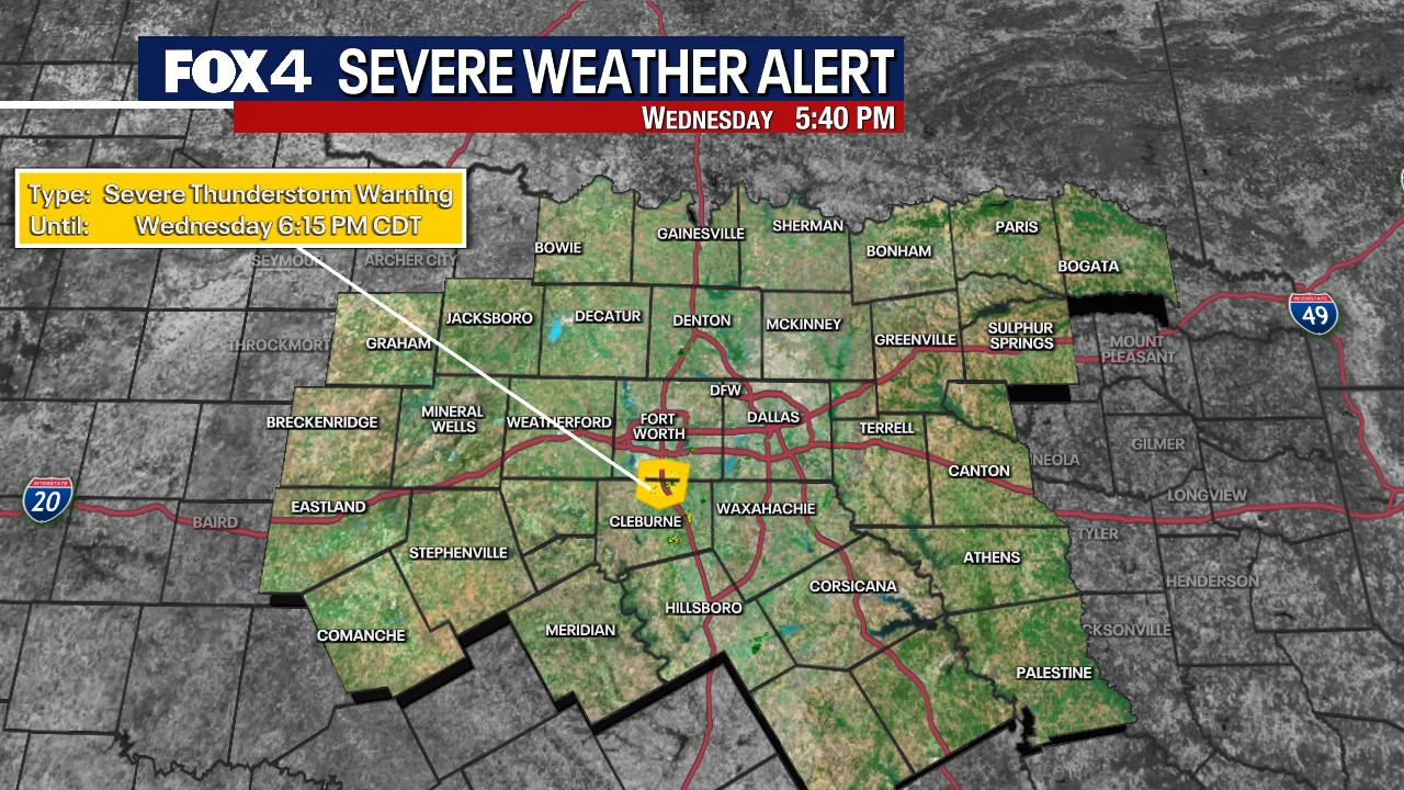 FOX - A Severe Thunderstorm Warning has been issued for parts of