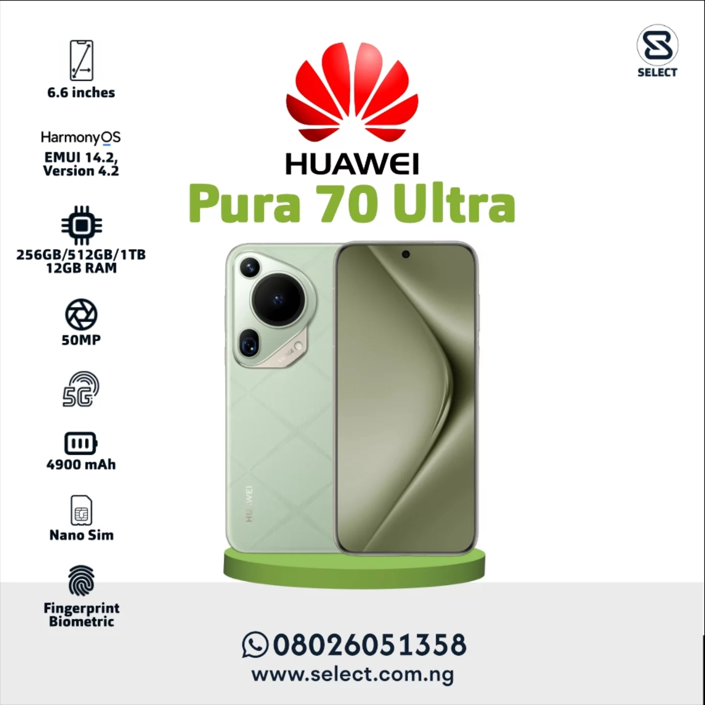 Huawei Pura 70 Ultra - 16GB Ram 512GB ___ Price: N1.599m ___ CASH