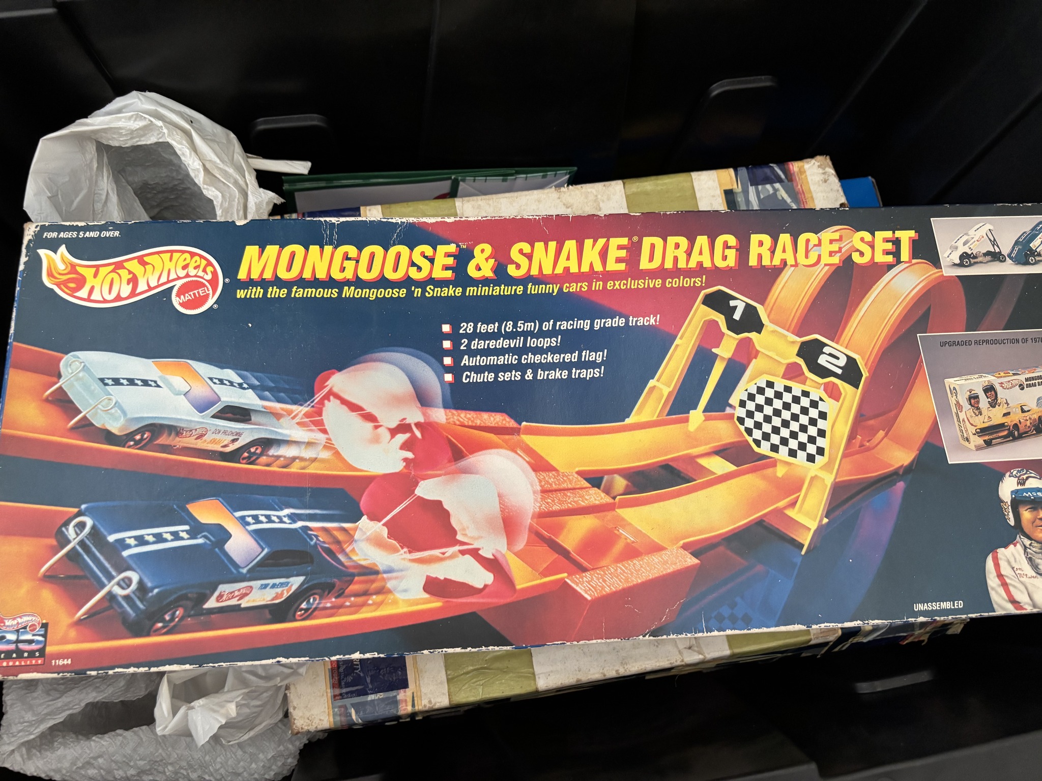 Vintage 1970 Hot Wheels Mongoose & Snake drag race set