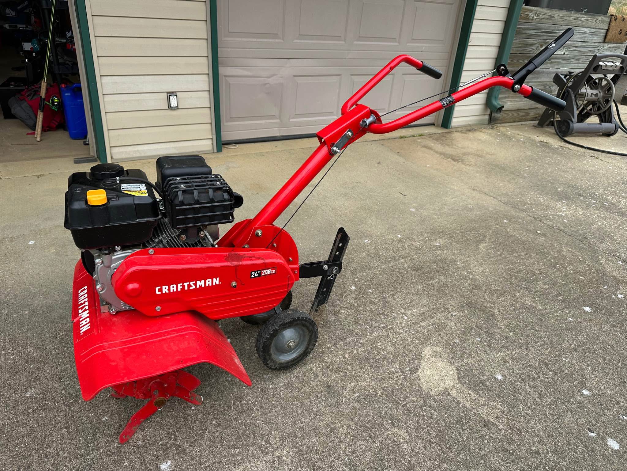 CRAFTSMAN 208-cc 24-in Front -Tine Forward-rotating Tiller - Tillers ...