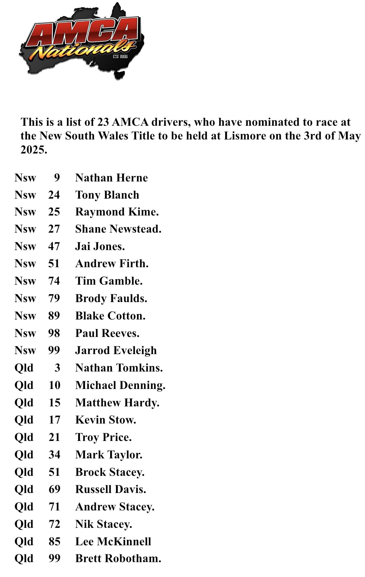 AMCA - Here is the updated nomination list of the 23 AMCAs nominated to ...