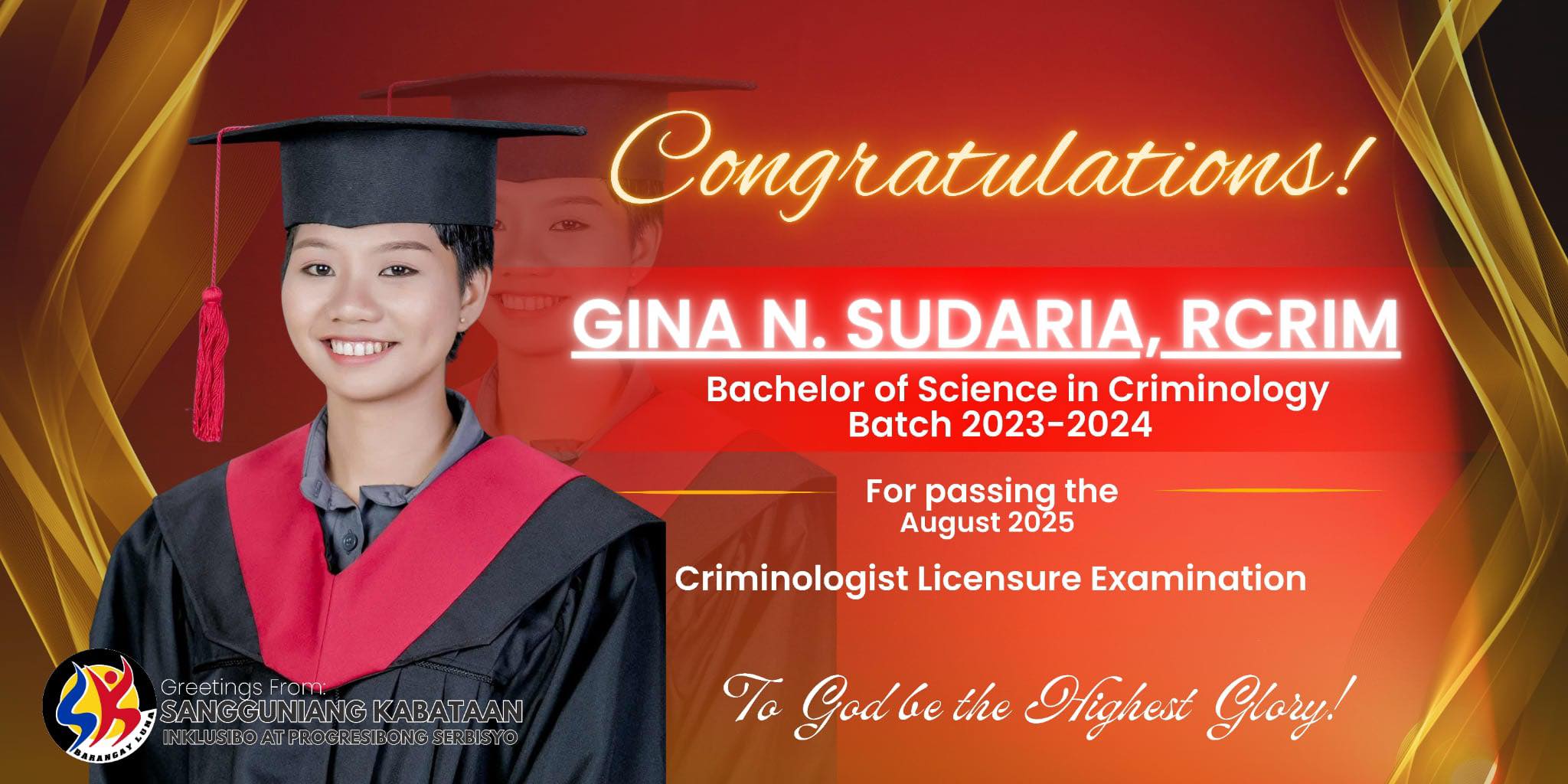 Congratulations, Ms.... - Sangguniang Kabataan Barangay Luna | Facebook