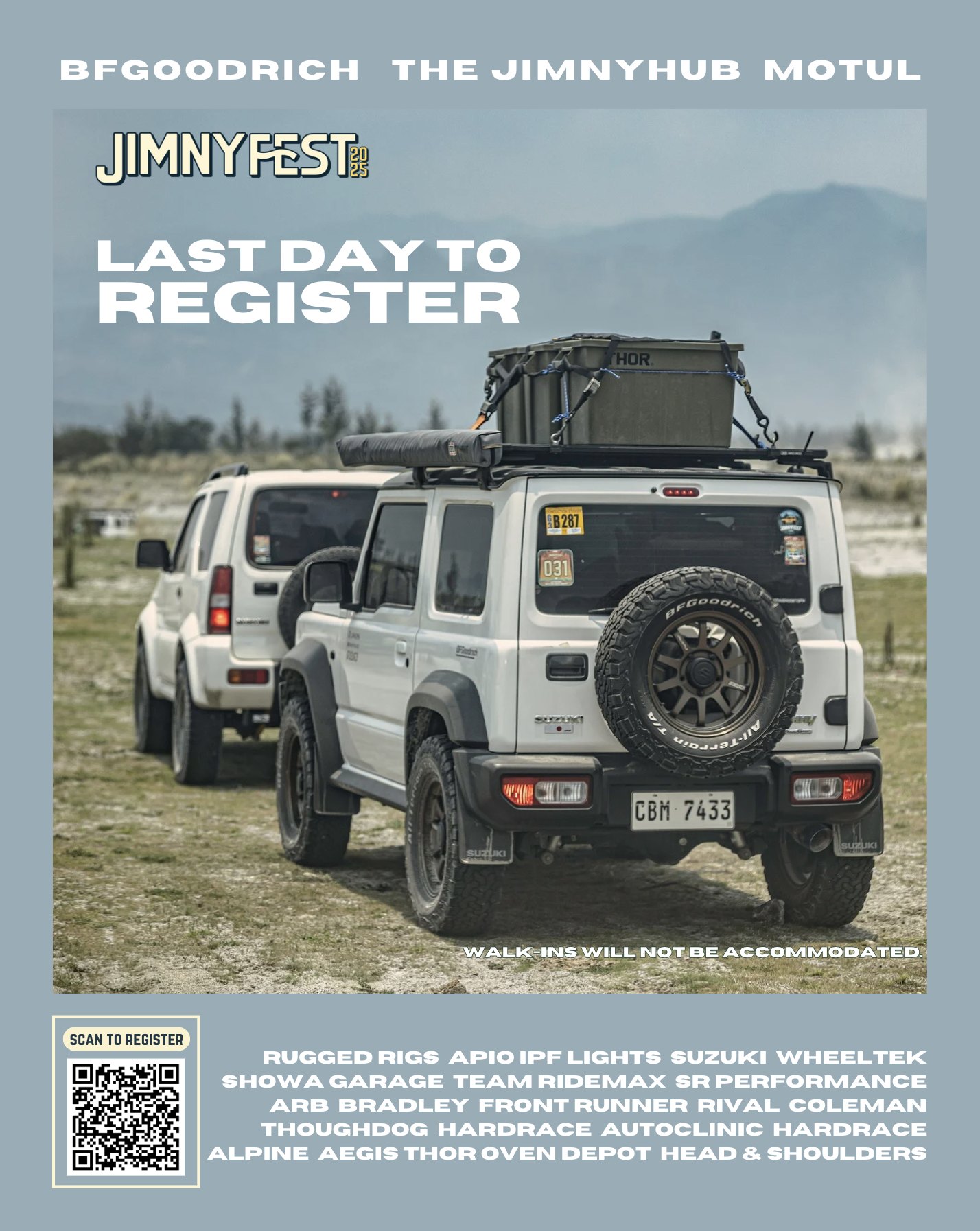 The Jimny - LAST DAY TO REGISTER‼️😱🤯 Don't miss your chance to be part ...