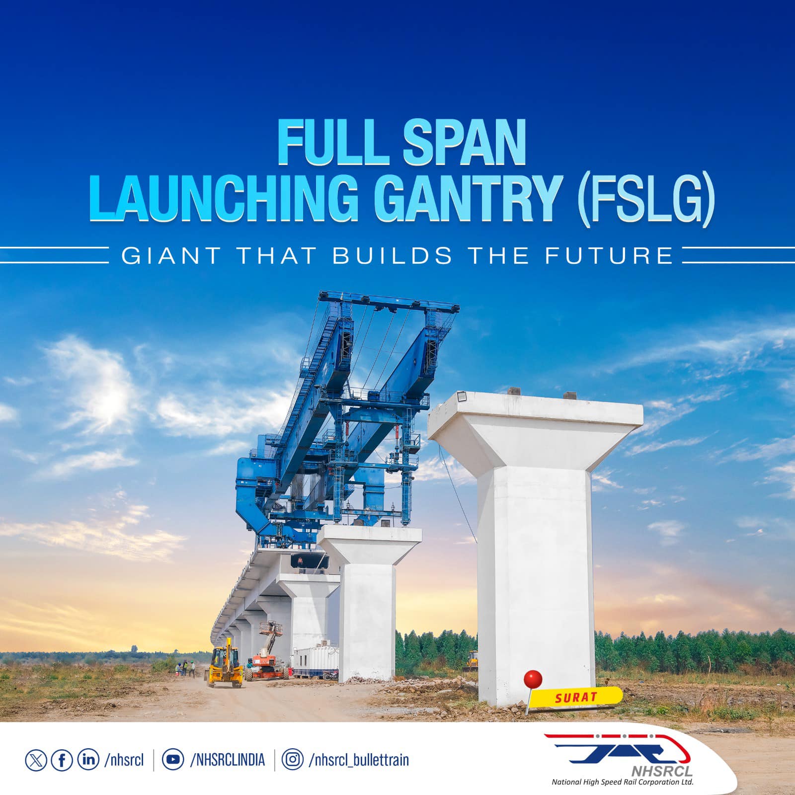 National - The Full Span Launching Gantry (FSLG) stands tall in Surat ...