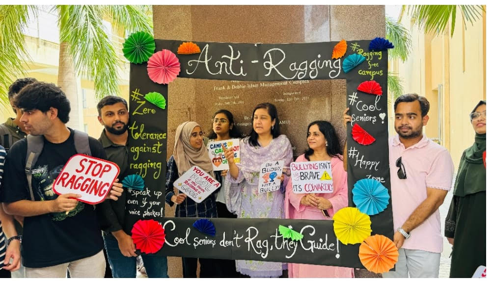 Aligarh - AMU MBA STUDENTS HIGHLIGHT ANTI-RAGGING MESSAGE THROUGH ...
