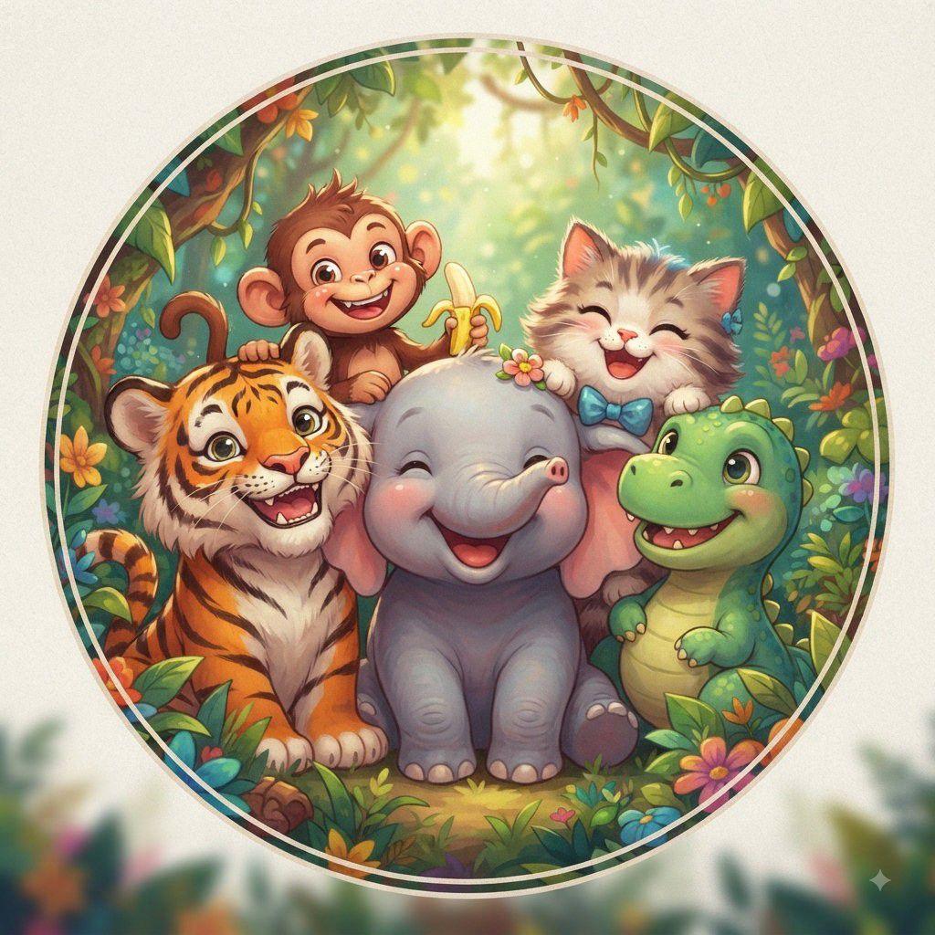 Funny Animal Kart Race in the Jungle! 🐘🐒🐼🦖🐈 Get ready for a wild and ...