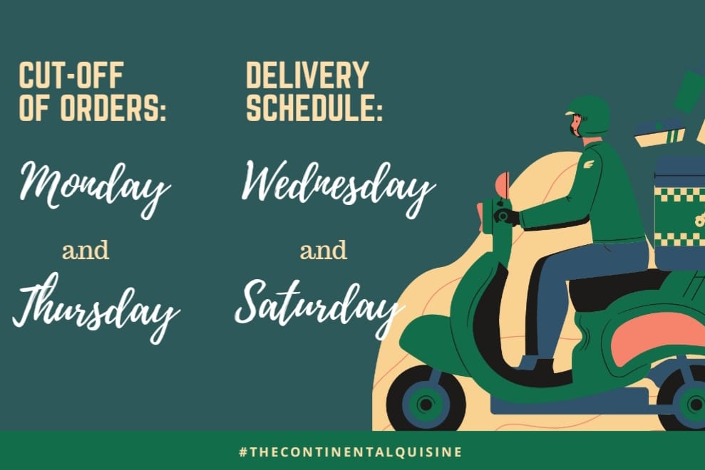 Continental Quisine - 📌 CUT-OFF and DELIVERY SCHEDULE 📌 1) Cut-off of ...