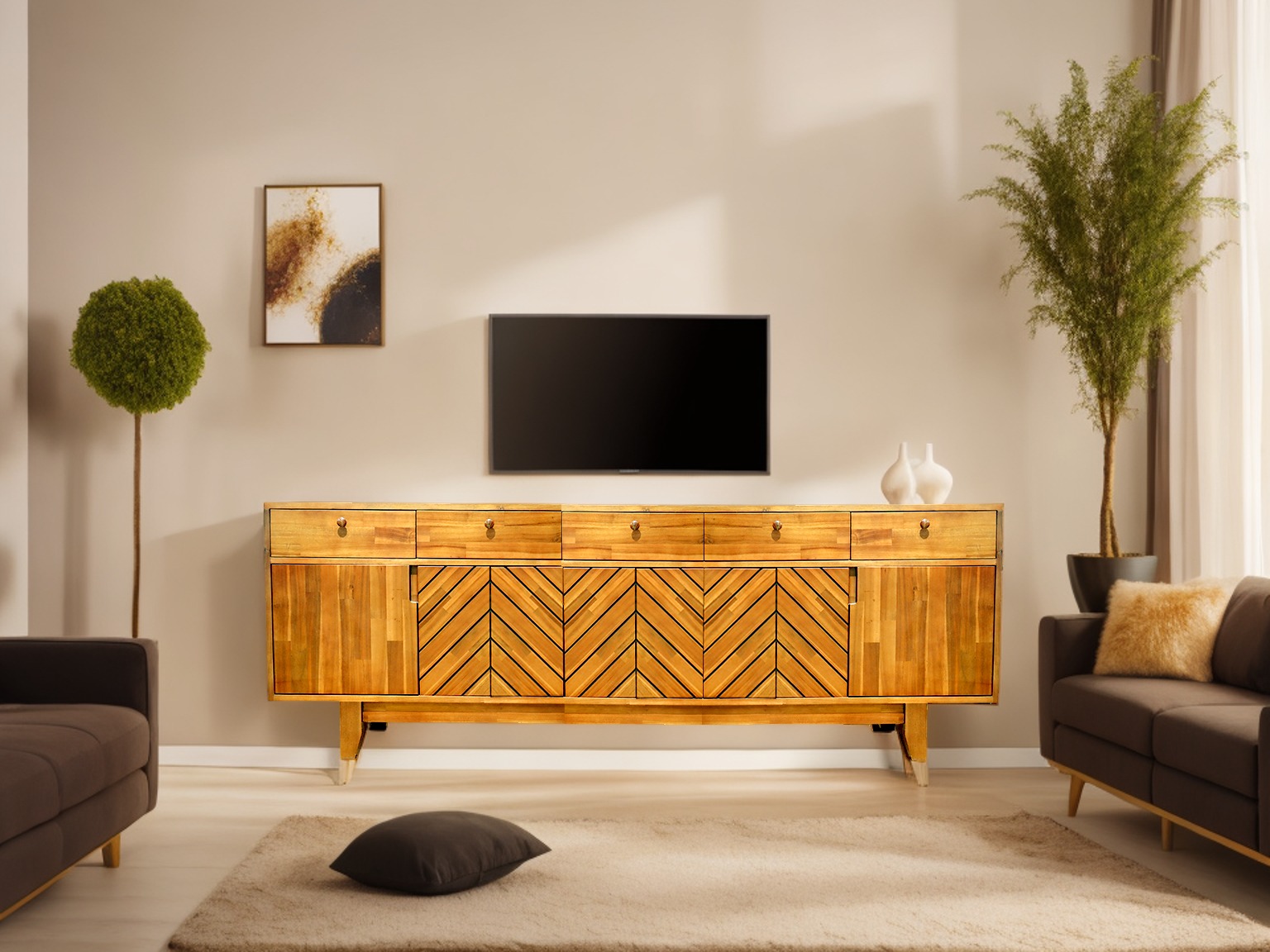 GEMMY WOOD JSC - This TV stand is designed with a modern and refined ...