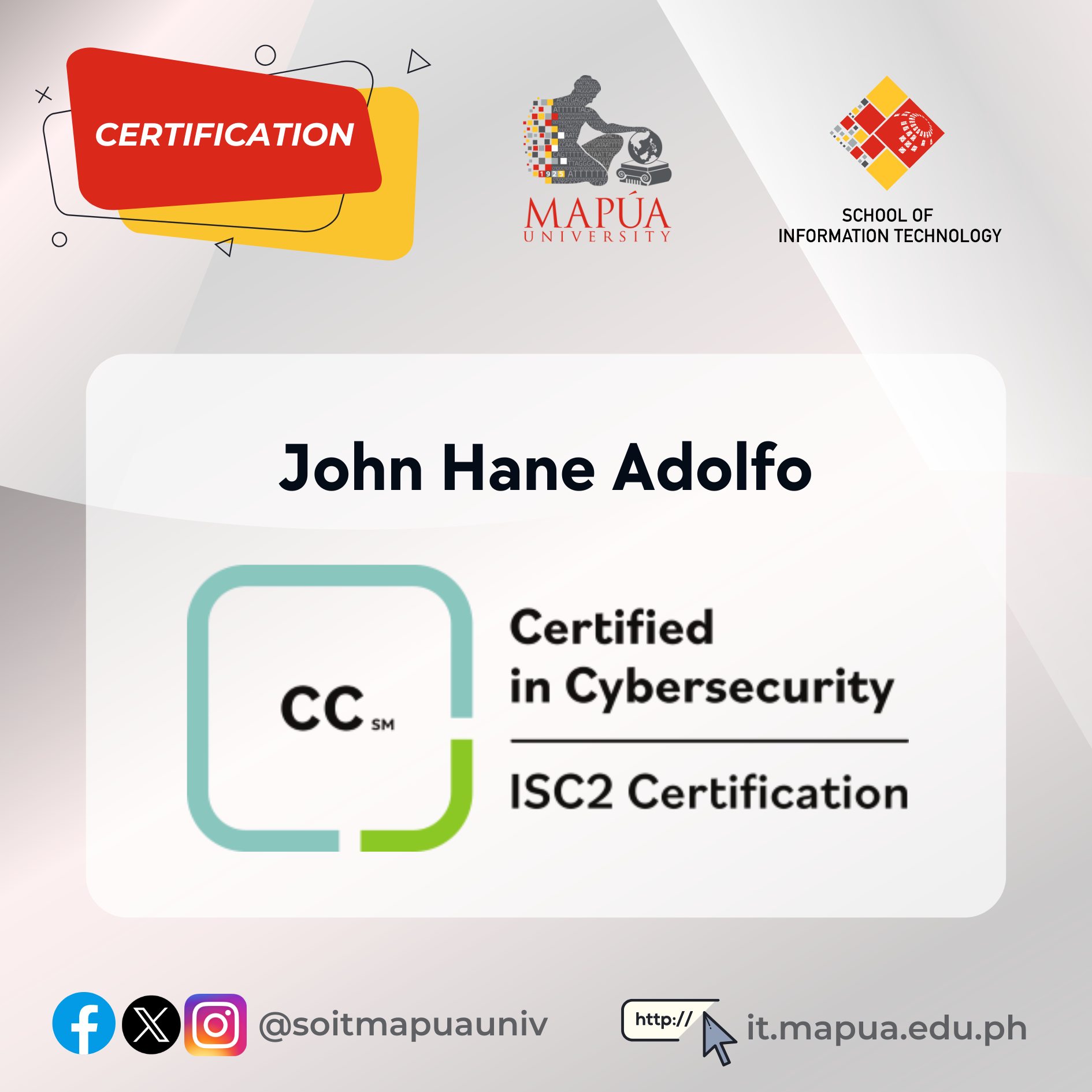 School of Information Technology, Mapúa University - We’d like to ...