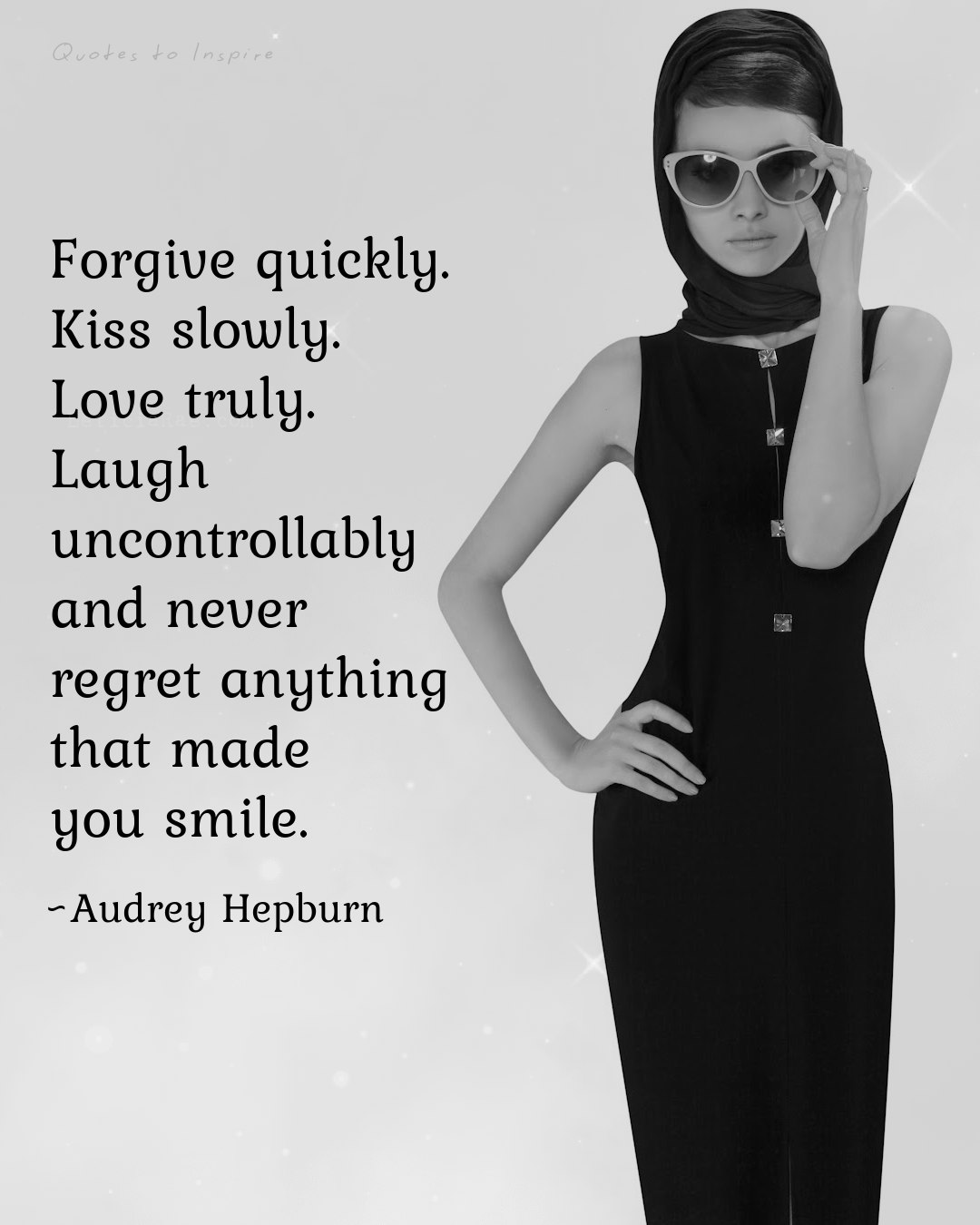 audrey hepburn little black dress quote Advice from Hepburn...✨ #forgiveness #love #laughter #happiness # audreyhepburn Size:6 BLK disable-klaviyo Elen Negligé Midi Dress