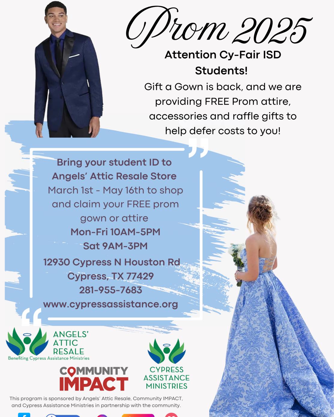 formal dresses cypress tx Please see below for more information about our Clothing Closet & Prom Boutique! #CFISDspirit #ChooseCFISD prom dresses 2024