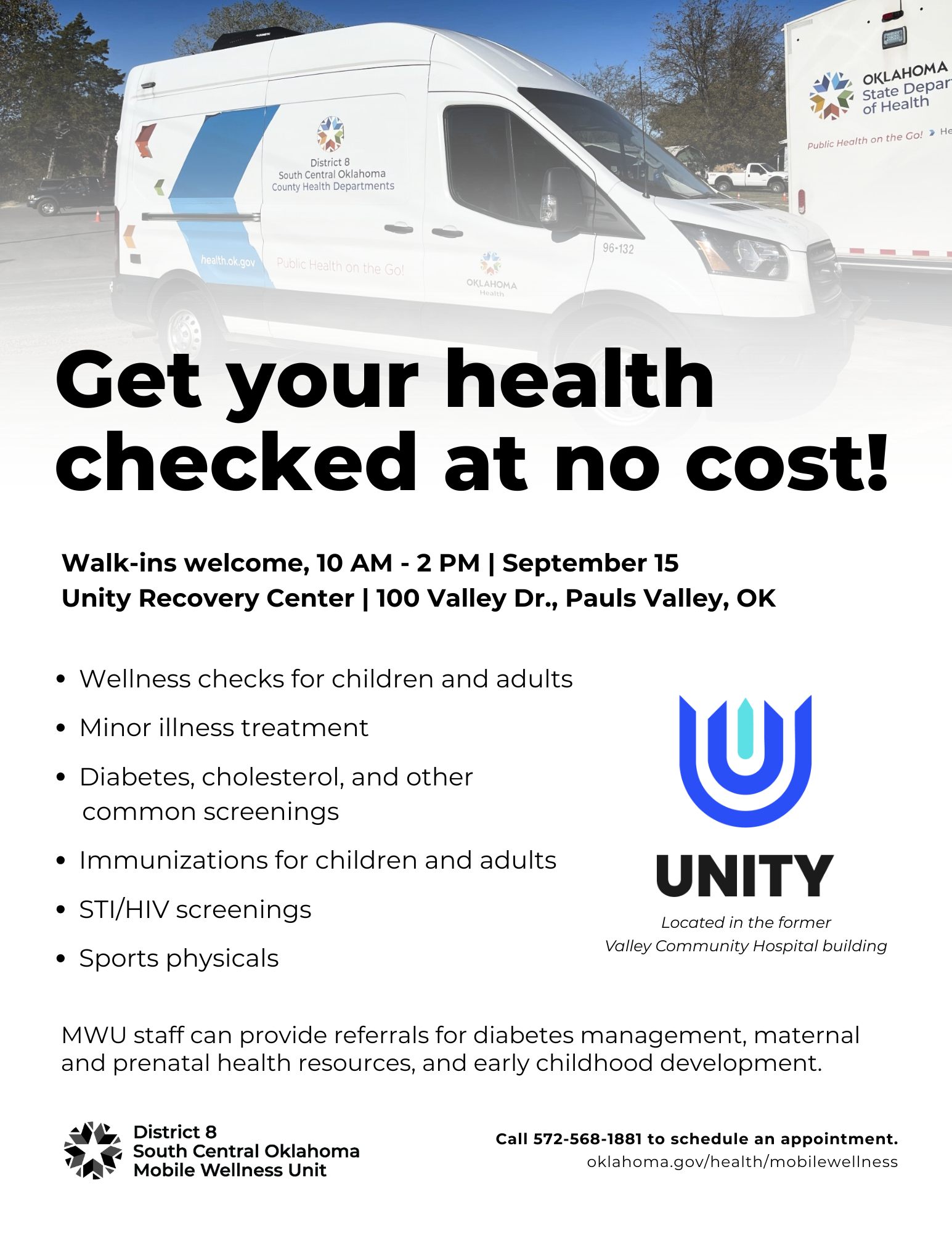 The District 8 Mobile... - Garvin County Health Department OK | Facebook