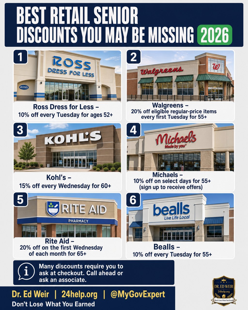 Store discounts for older shoppers can be a boon for your budget — and some surprising retailers offer them. Here are nine retailers that offer senior discounts