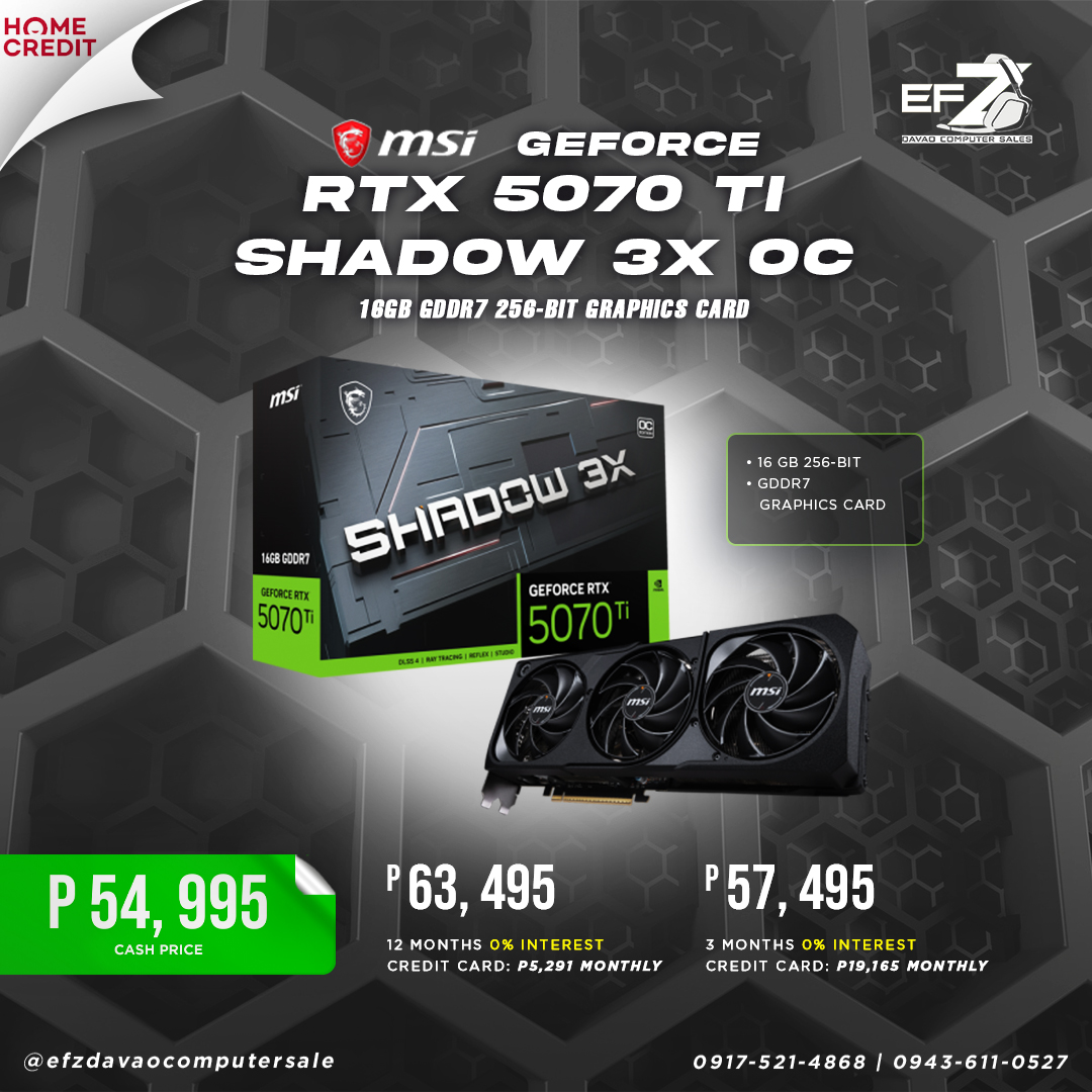 Efz - 🔥🎮 The MSI GeForce RTX 5070 Ti Shadow 3X OC is a powerhouse ...