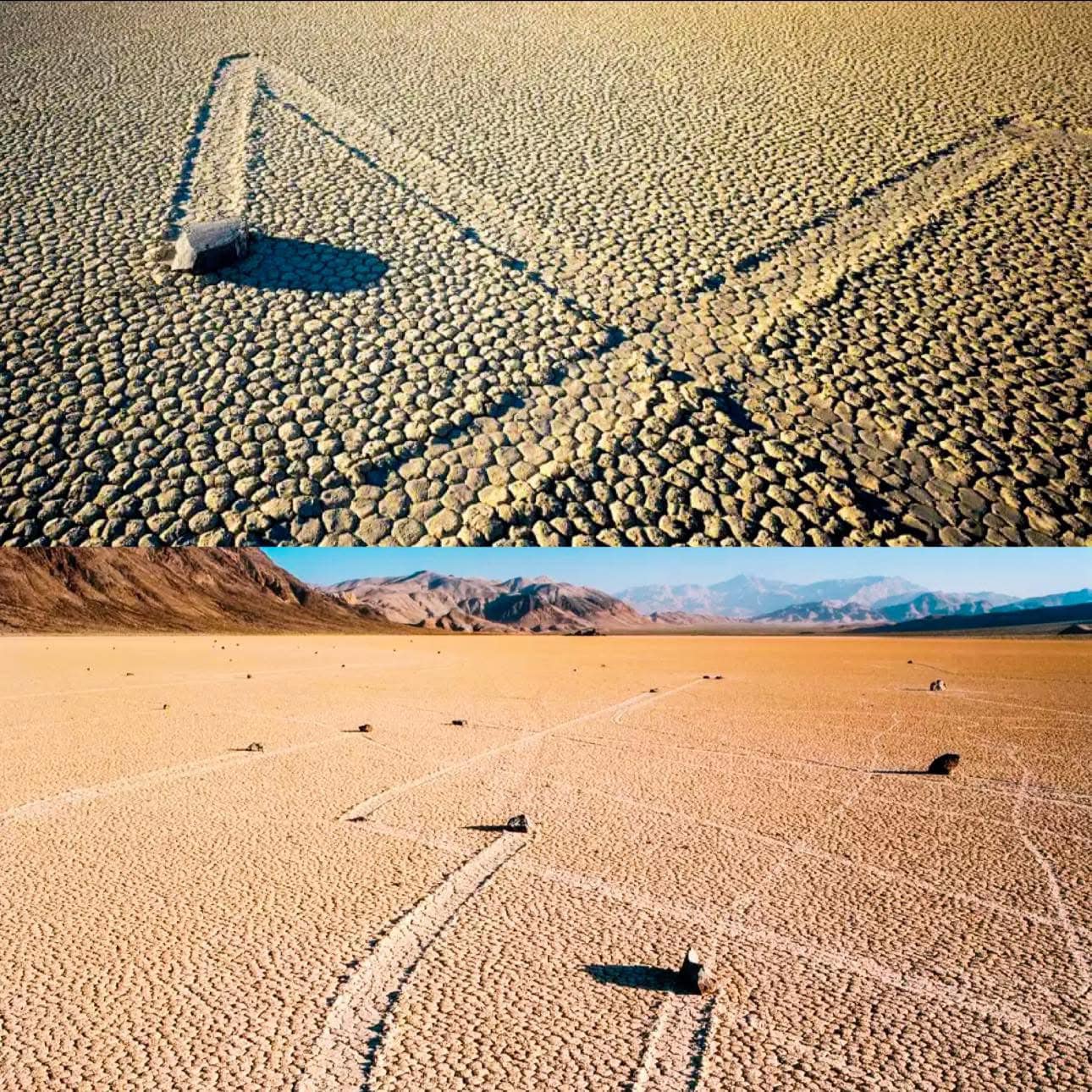 Traces - Sailing stones or sliding rocks of Racetrack Playa in Death ...