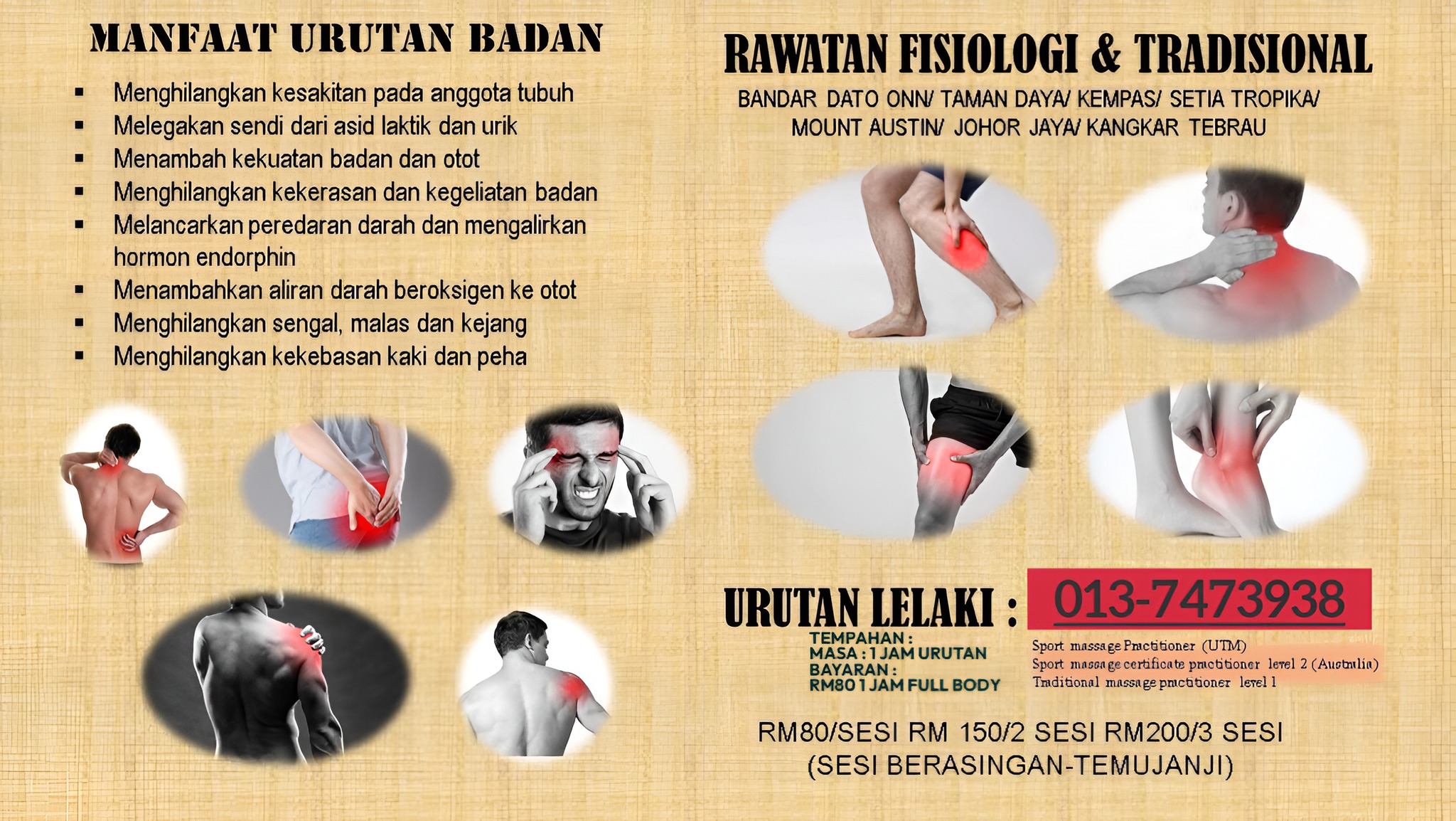 Pusat Rawatan Urut Dato Onn | Johor Bahru