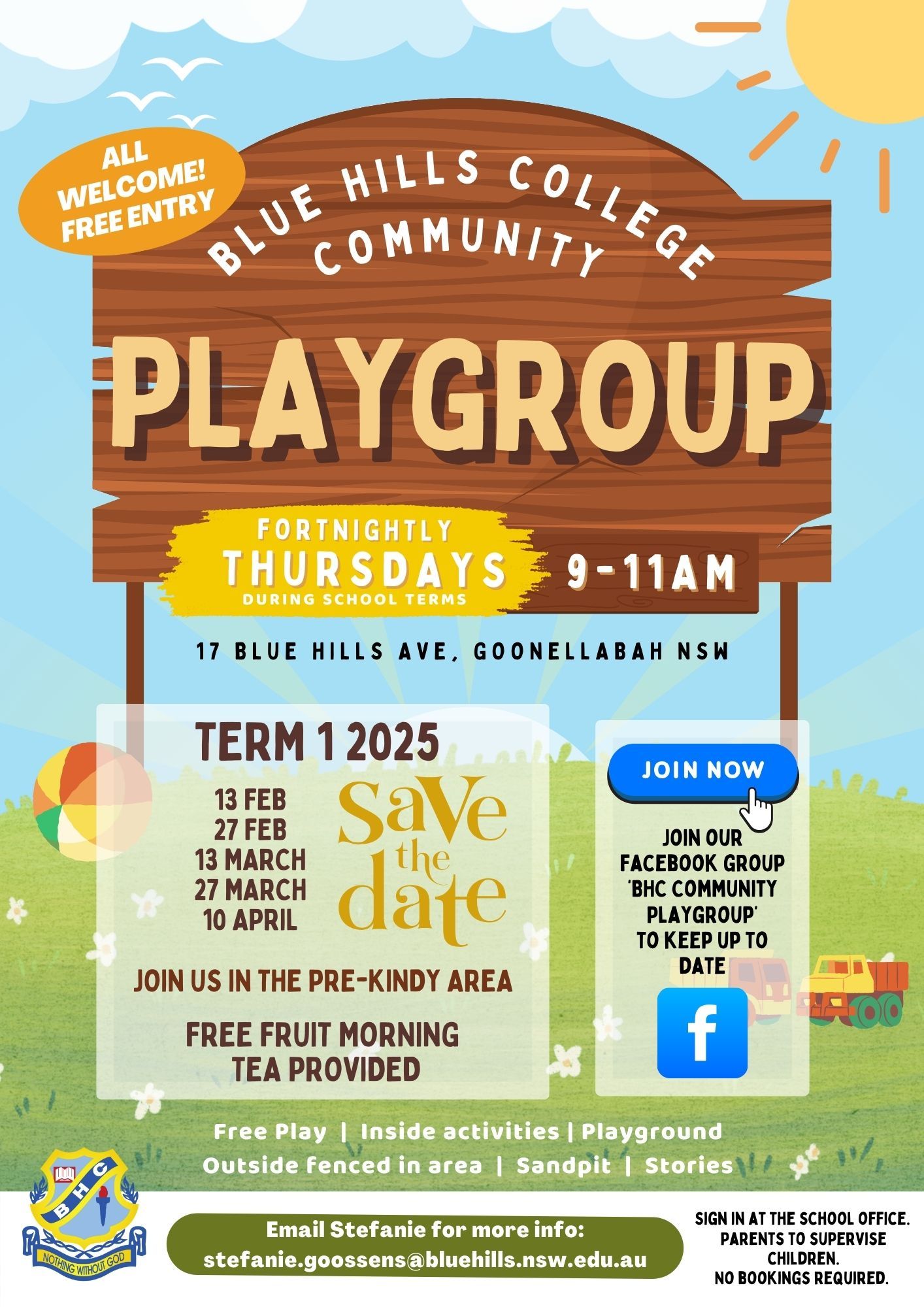 Blue Hills College - BHC Community Playgroup is back on fortnightly for ...