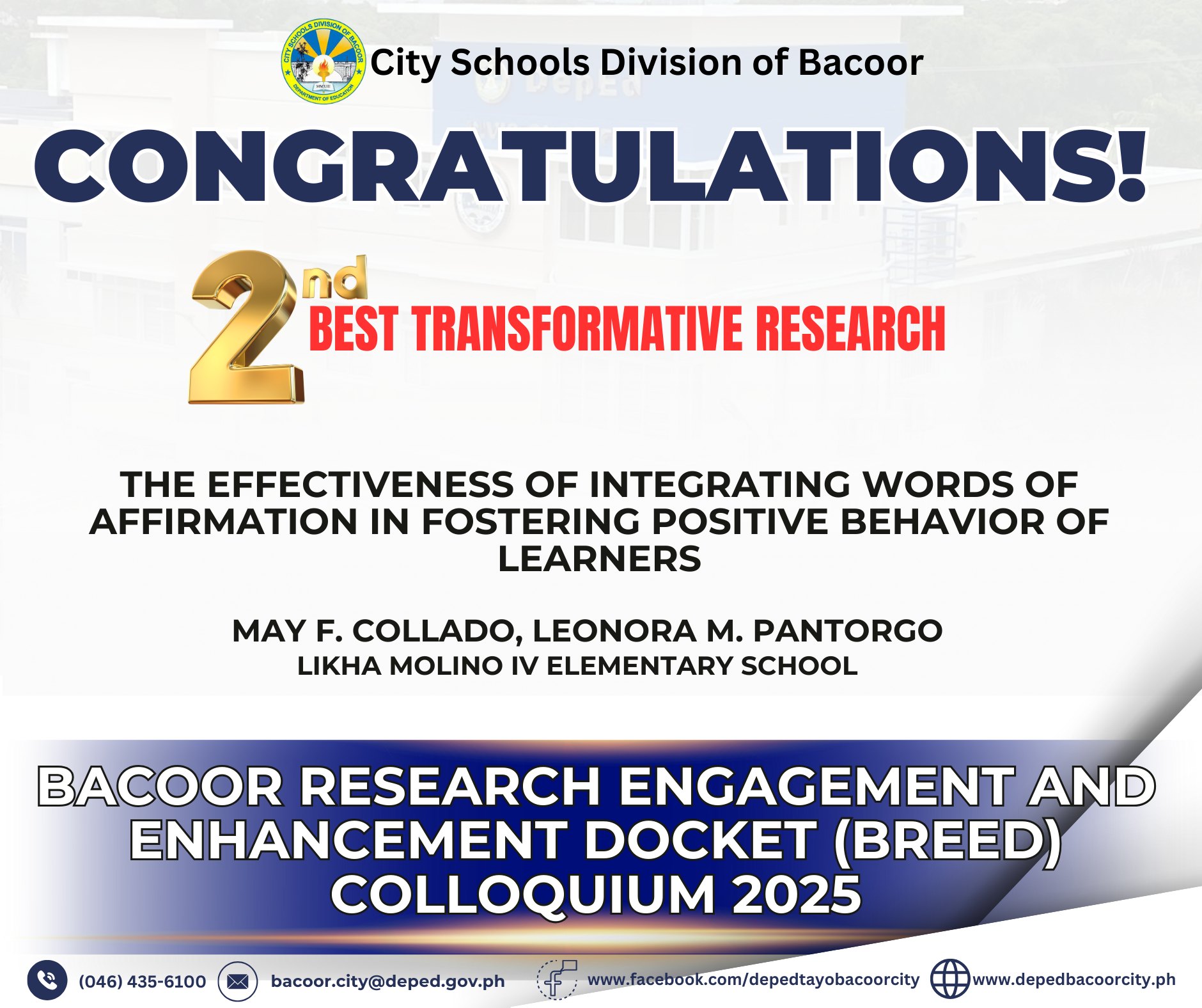 DepEd Tayo... - DepEd Tayo Likha Molino IV ES - Bacoor City