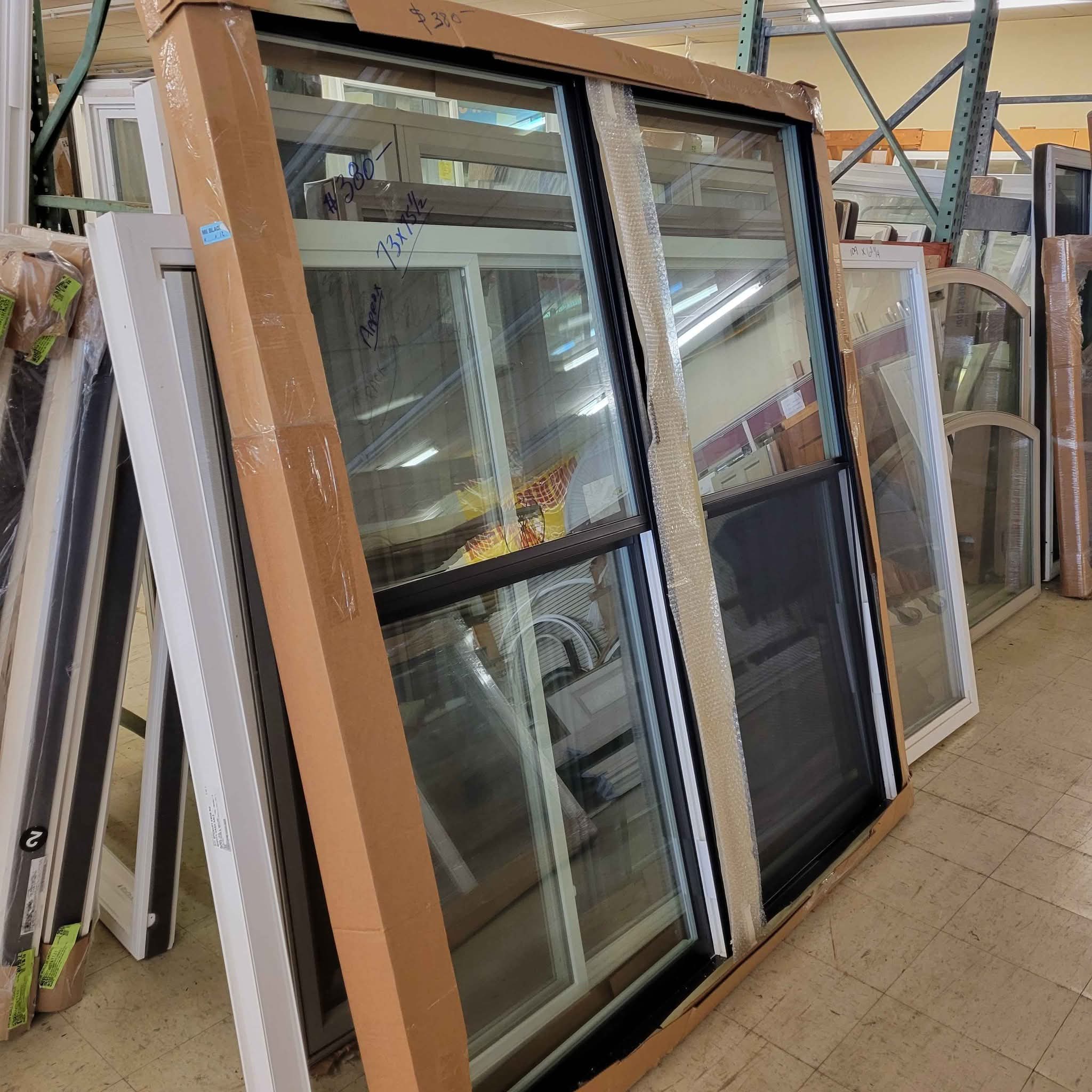 Windows, Black outside. 73in wide X 75 1/2in tall 