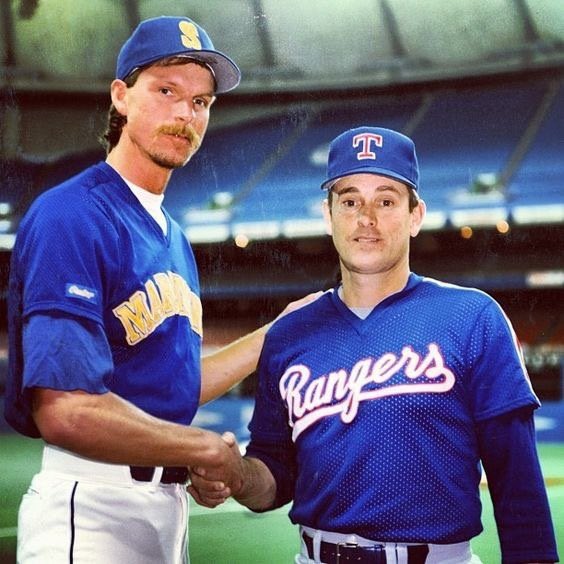 Nolan Ryan and Randy Johnson. Johnson credits Ryan as saving his
