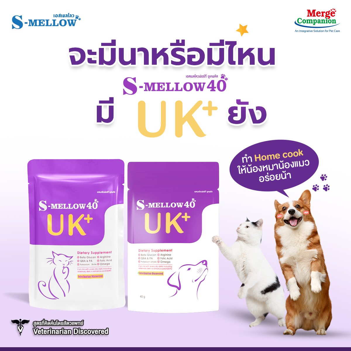 S-Mellow - 💥จะมีนาหรือมีไหน มี S-Mellow40 UK+ ไปทำ Home Cook ให้น้องหมา ...