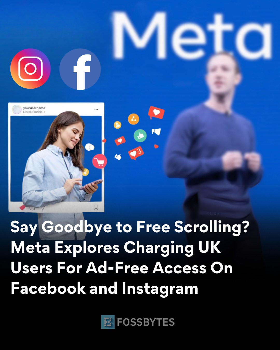 Fossbytes - Meta is considering a paid, ad-free... | Facebook