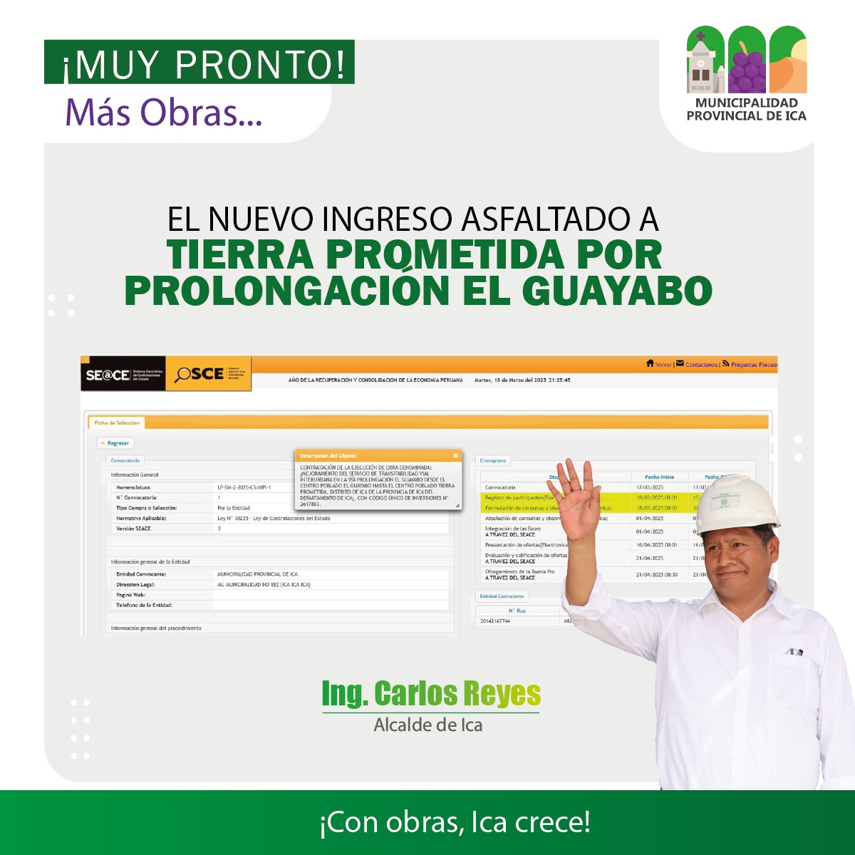 Municipalidad - Proyectos de inversión pública MPI 2025 Próximo inicio ...