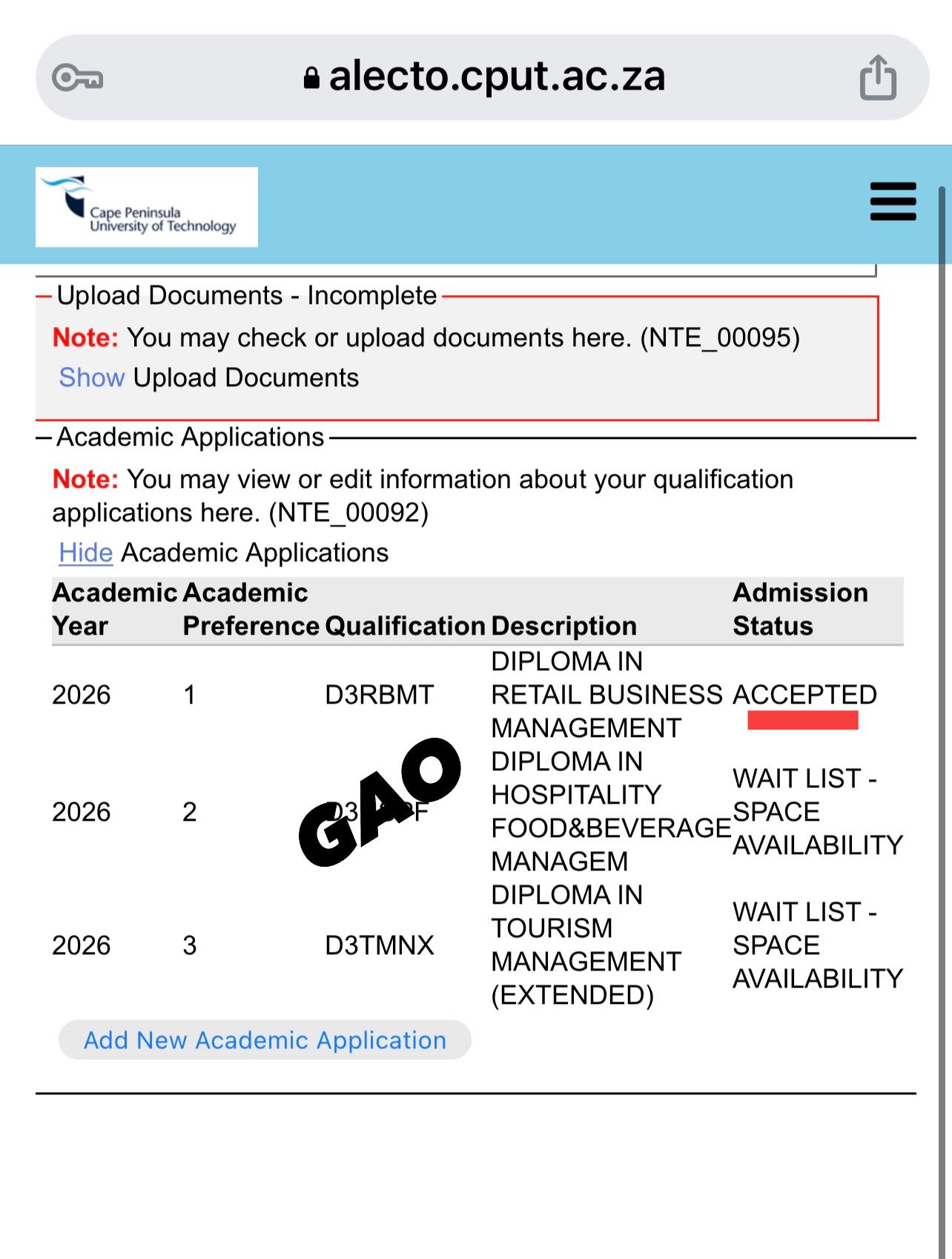 Global - accepted for 2026 eCput 😍😍😍 Diploma in Retail Business ...