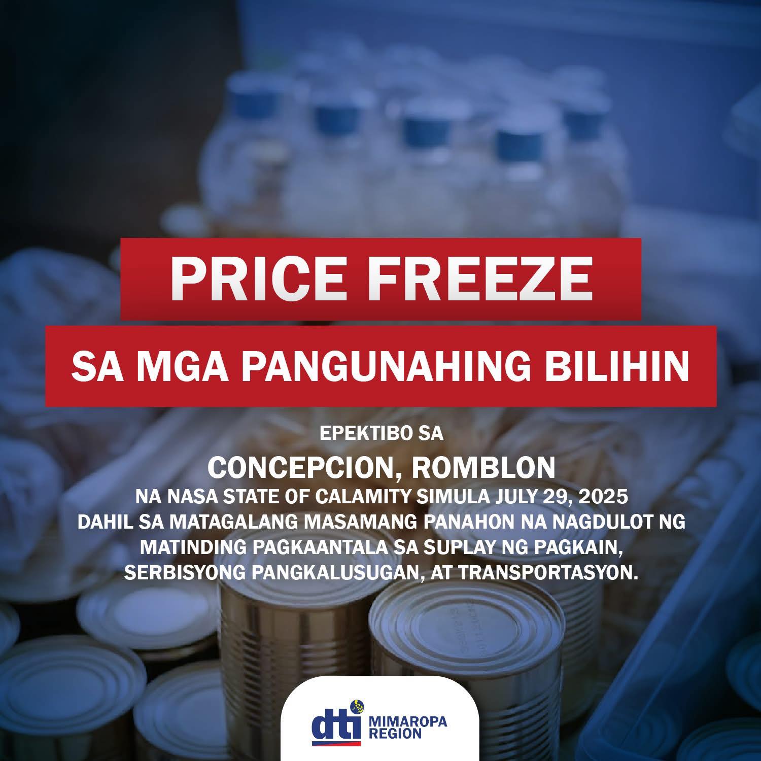 DTI - ⚠️PRICE FREEZE ALERT⚠️ In view of the declaration of State of ...