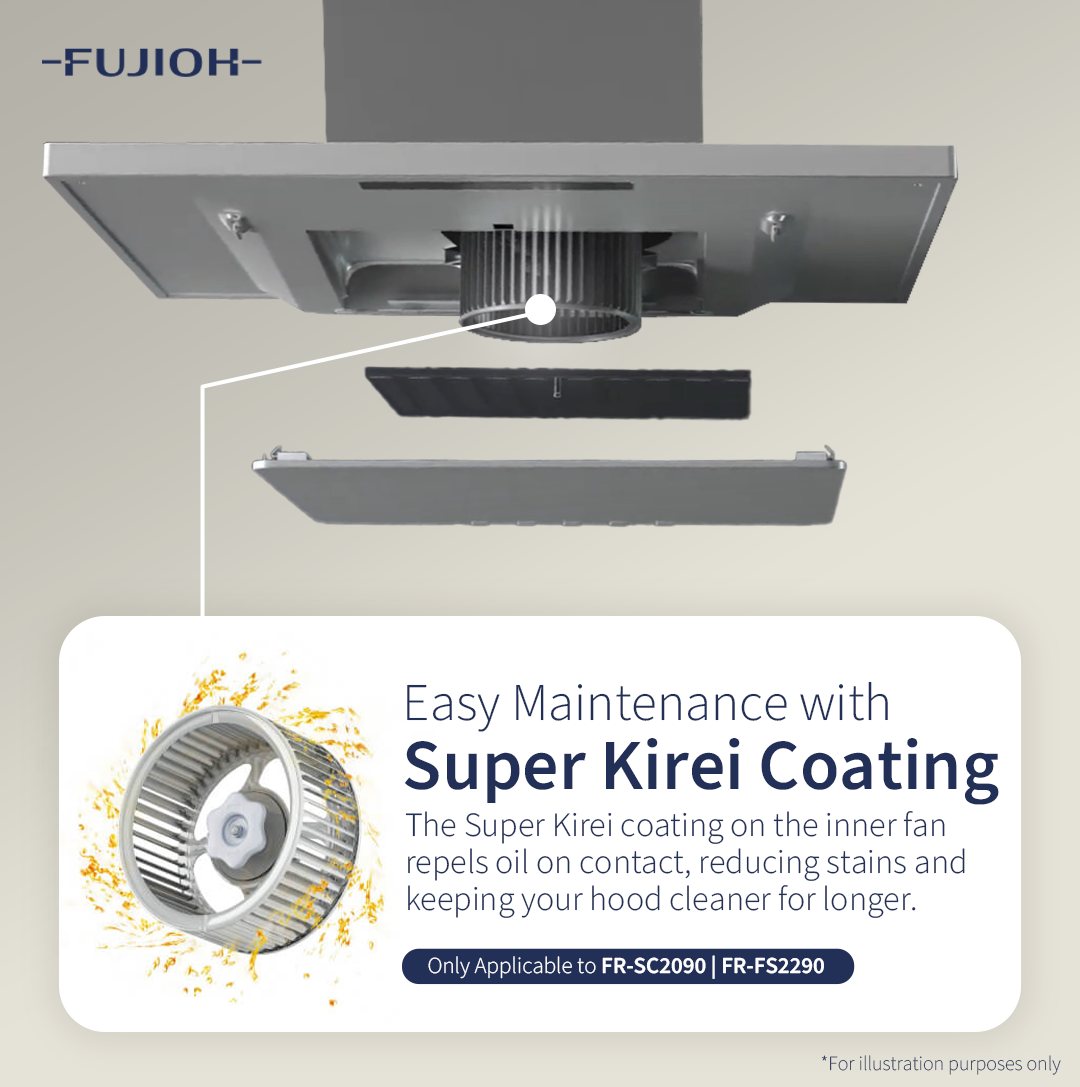 FUJIOH Made in Japan cooker hoods don't just look sleek—they stay