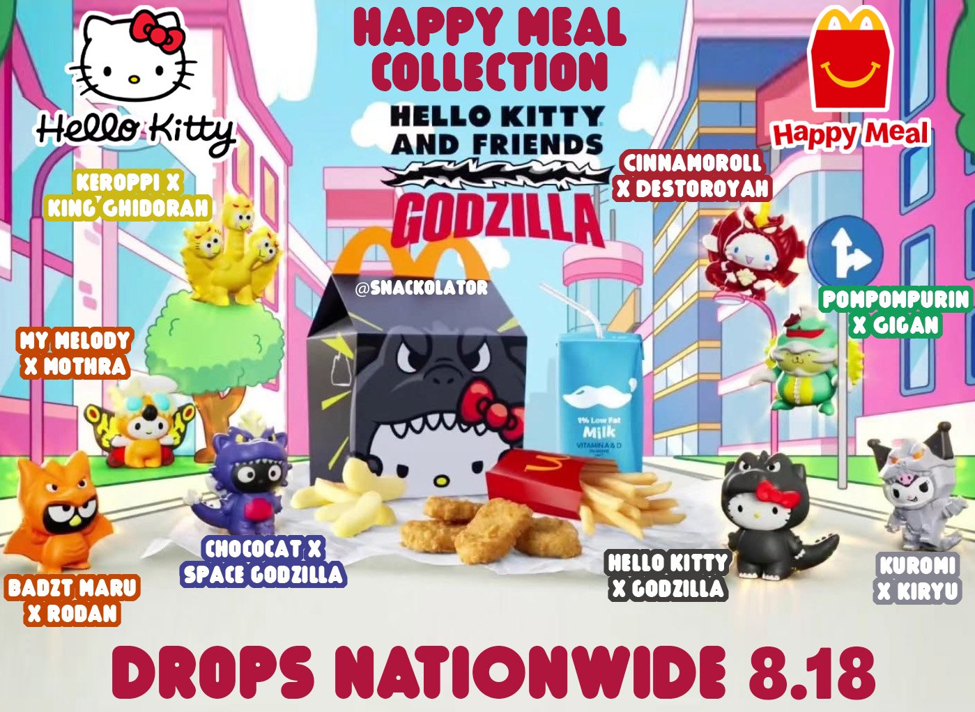 ICYMI last night - a better look at the new Hello Kitty x Godzilla