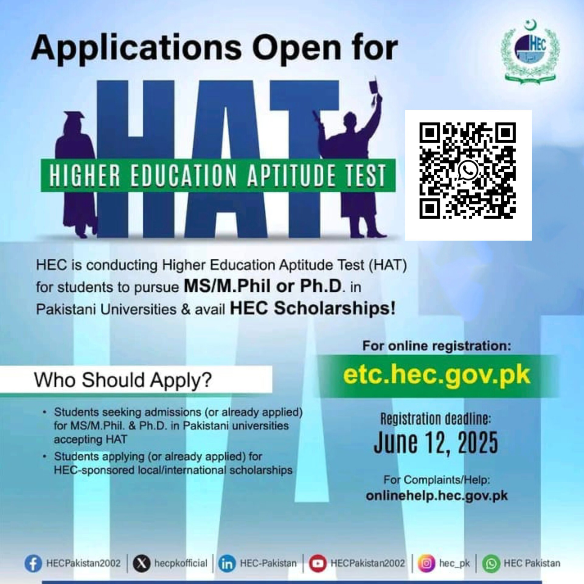 Uaf - *Applications Open for Higher Education Aptitude Test (HAT) 2025 ...