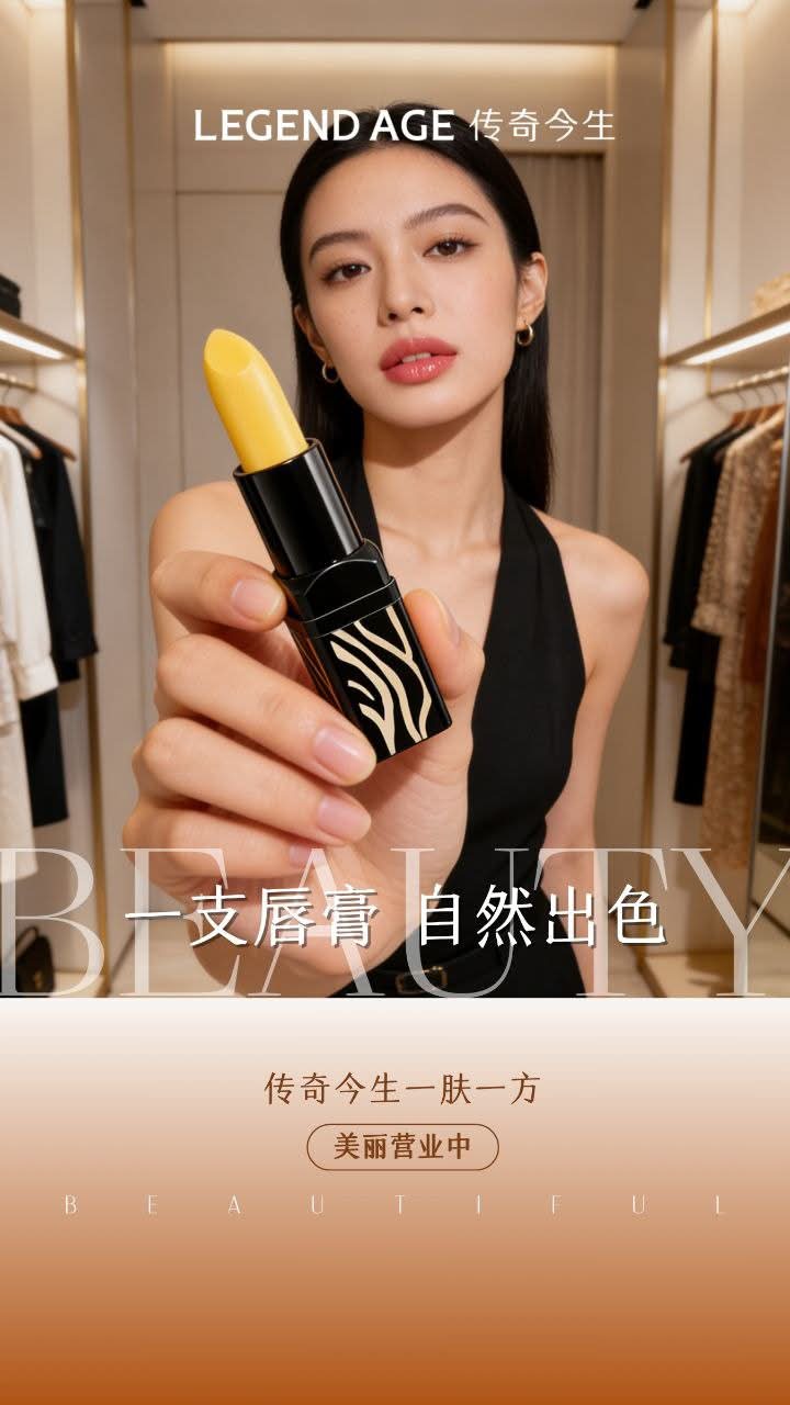 传奇今生唇膏三大主要成分➡️蜂蜡以蜂蜡凝制的膏体，呈淡黄色，具有