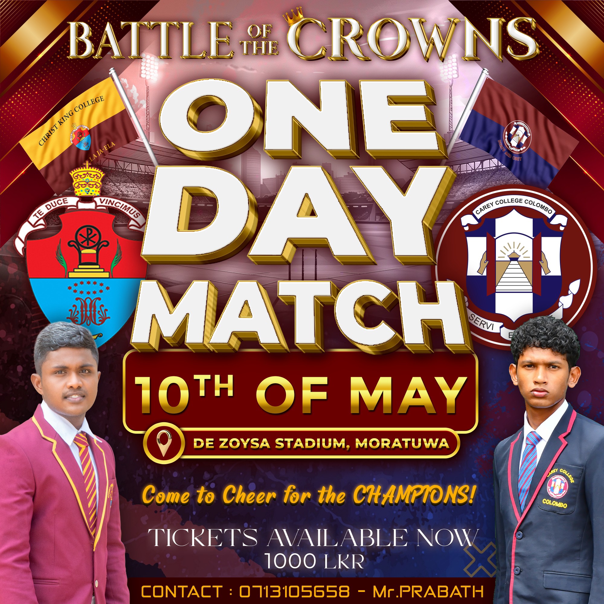 Christ - Battel of the Crowns 2025 - One Day Match Christ King College ...