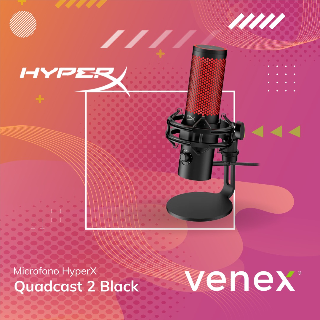 Venex - 🎙️ HyperX QuadCast 2 Black: grabación 24-bit/96kHz, 4 patrones ...