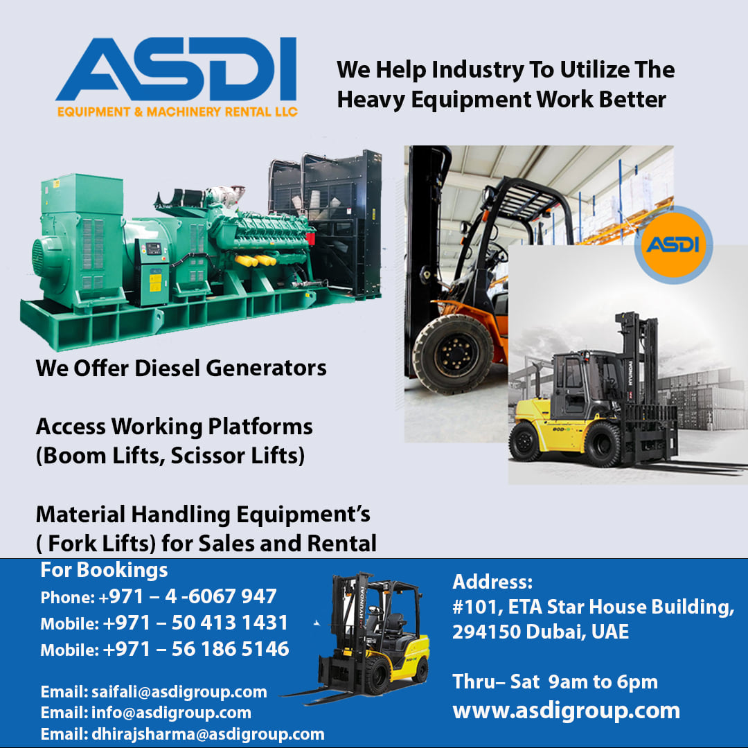 ASDI Equipment & Machinery Rental LLC | Dubai